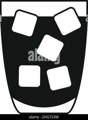 Soda ice glass icon simple vector. Drink cup. Juice tea Stock Vector