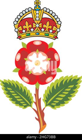 Tudor rose Royal bage of England Stock Vector