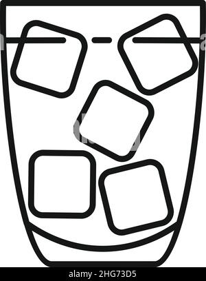 Soda ice glass icon outline vector. Drink cup. Juice tea Stock Vector