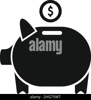 Piggy bank icon simple vector. Finance payment. Money credit Stock Vector