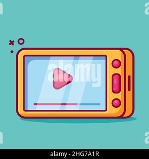 watching video on smartphone concept isolated cartoon vector illustration Stock Vector