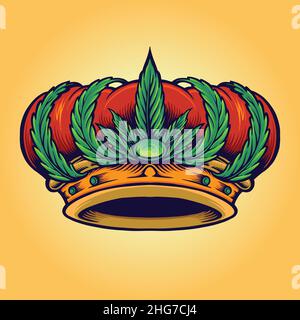 King Kush Cannabis Crown Logo Vector illustrations for your work Logo ...