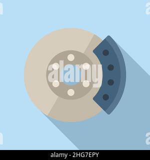 Car brake disk icon flat vector. Disc pad. Break auto Stock Vector