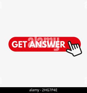 illustration of help button with cursor on white background Stock ...