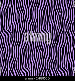 Purple Zebra Animal Motif Vector Seamless Pattern Design Stock Vector