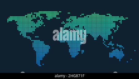 World map of squares. Simple flat vector illustration. Stock vector illustration isolated Stock Vector