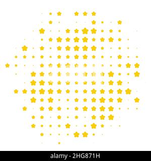 Abstract halftone dotted star background. pattern with stars. Stock vector illustration isolated Stock Vector