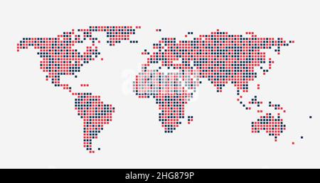 World map of squares. Simple flat vector illustration Stock Vector ...
