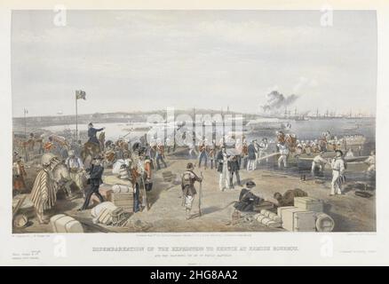 Simpson Disembarkation of the expedition to Kertch at Kamish Bournou. Stock Photo