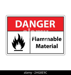 Danger Flammable Material sign icon vector for graphic design, logo, website, social media, mobile app, UI illustration Stock Vector