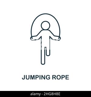 Jumping Rope icon. Line element from gym collection. Linear Jumping Rope icon sign for web design, infographics and more. Stock Vector