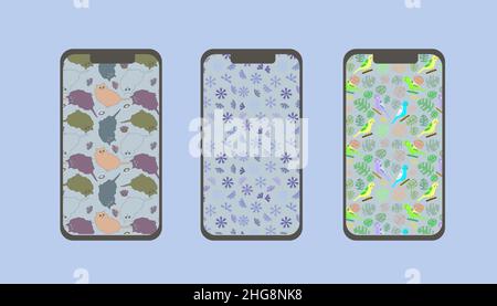 abstract and realistic wallpapers for phone and website Stock Vector