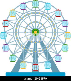 Colorful ferris wheel on white background, vector illustrationro Stock Vector