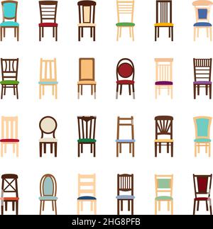 Set of icons of chairs, vector illustration Stock Vector