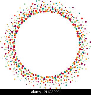 Colorful frame from dots on white background, vector illustration Stock Vector