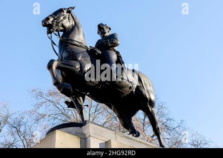 Statue of King Edward VII, Waterloo Place, London, UK. Stock Photo