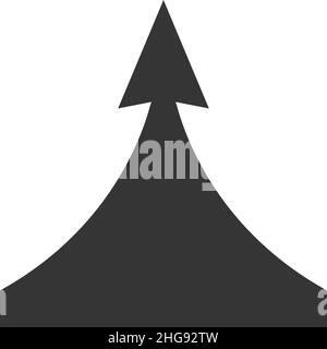 Dark rising arrow on white background, uplift ascent concept Stock Vector