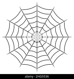 Round web vector grid symbol, confusion sign and spider trap grid Stock Vector