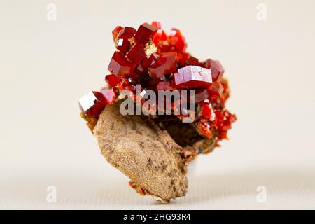 vanadinite,  mineral specimen stone rock geology gem crystal Stock Photo