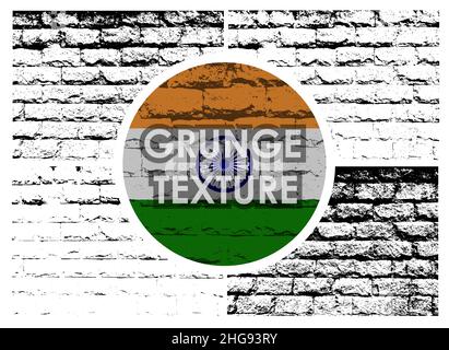 set of stone wall, brick grunge textures with different number of spots on white background. Texture of old poster back. Vector Stock Vector