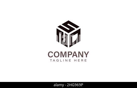 Letter SND Logo, Three Letter Logo, Alphabet S N D Hexagon Shape Vector Icon Template Stock Vector