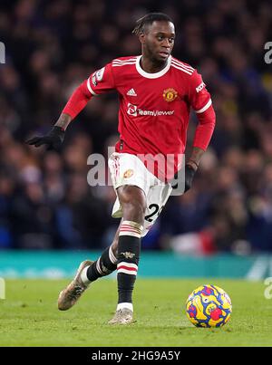 File photo dated 29-11-2021 of Manchester United's Aaron Wan-Bissaka. Manchester United look set to be without Aaron Wan-Bissaka until after the upcoming international break due to illness. Issue date: Wednesday January 19, 2022. Stock Photo