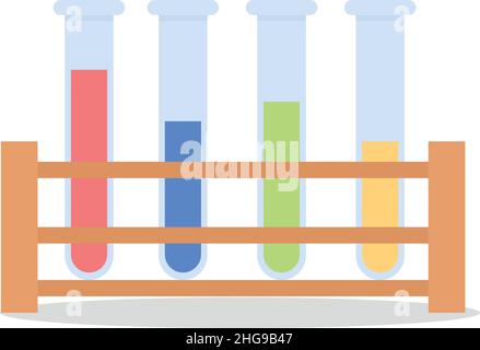 Chemical tubes in holder semi flat color vector item Stock Vector