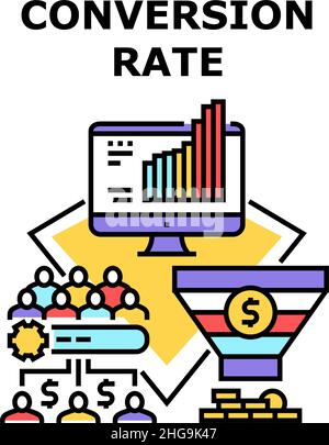 CRO banner web icon vector illustration concept for conversion rate ...