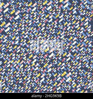 Abstract vector seamless pattern woven texture with hand drawn irregular rectangle shapes. Fun weave blend textural repeat background childlike Stock Vector
