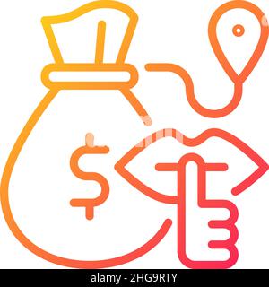 Bulk cash smuggling gradient linear vector icon Stock Vector