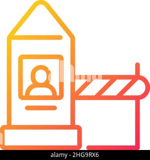 Land border checkpoint gradient linear vector icon Stock Vector