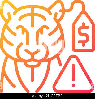 Wildlife smuggling gradient linear vector icon Stock Vector