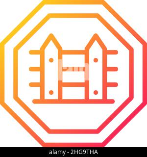 Country borders gradient linear vector icon Stock Vector