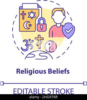 Religious beliefs concept icon Stock Vector