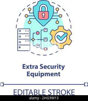 Extra security equipment concept icon Stock Vector