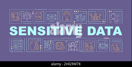 Sensitive information word concepts purple banner Stock Vector