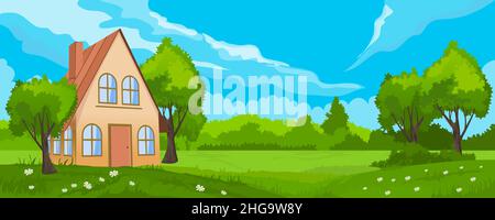 Rural summer landscape Stock Vector