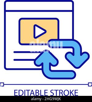 Sharing video content RGB color icon Stock Vector