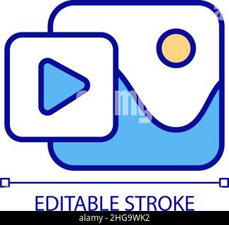 Create video content RGB color icon Stock Vector