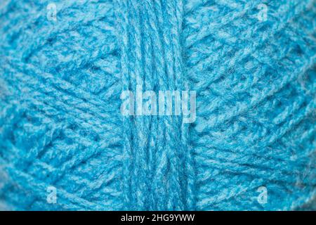Light blue wool ball in a close up view Stock Photo