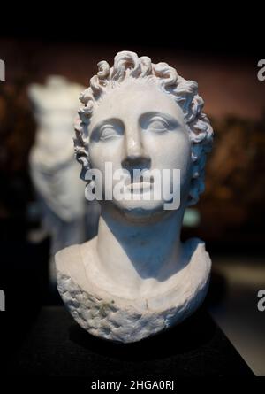 Alexander the Great portrait in Istanbul Archaeology Museum. Stock Photo