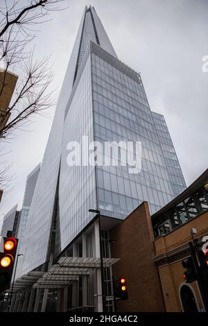 London, UK. January 15th 2022. A view of The Shard from St Thomas Street (Credit: James Holyoak/Alamy Stock Photo) Stock Photo