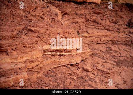 Layered sandstone rock texture in Utah Stock Photo