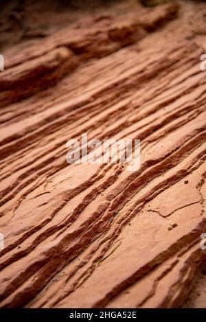 Detail shot of layered sandstone found in Utah Stock Photo