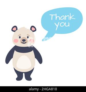 cartoon style illustration of a cute panda. Stock Vector