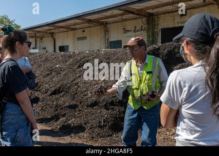 compost facility tour Stock Photo