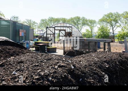 compost facility tour Stock Photo