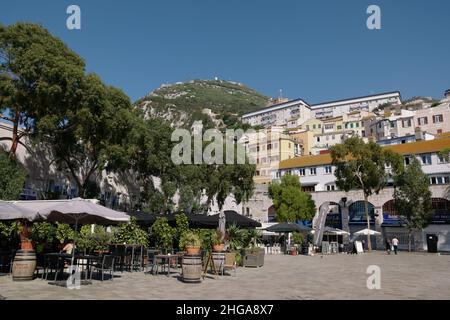 Grand Casemates Square, Gibraltar, July 2021 Stock Photo