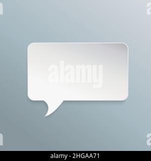 Rectangle speech bubble on blue grey background. Vector illustration. Eps 10 vector file. Stock Vector