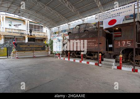 Kanchanaburi, Thailand - December 2021: The JEATH War Museum, a war museum in Thailand about the Death Railway built from 1942 to 1943 Stock Photo